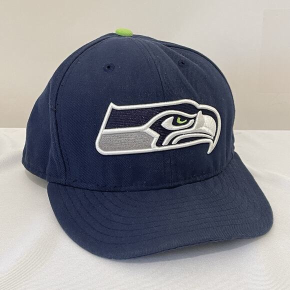 Seattle Seahawks Football NFL New Era Fitted Hat 7 1/4 59Fifty Navy Embroidered - Picture 3 of 11